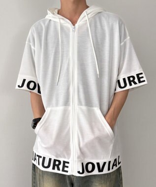 WEGO 【MLXLサイズ展開】グラフィックZIPパーカー（SS） ホワイト