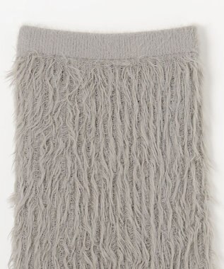 NAVE 【ReNAVE・洗える】メルティーシャギーニット スカート ライトグレー系