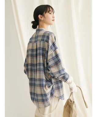 CRAFT STANDARD BOUTIQUE チェックバンドカラーサークルブラウス Beige