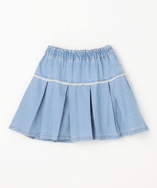 ANY KIDS 【洗濯機可能】プリーツ ミニスカパン デニム