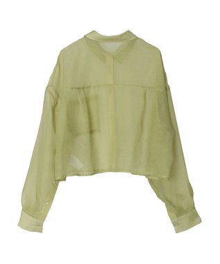 earth music&ecology ソデスリットクロップドシャツ Lime Green