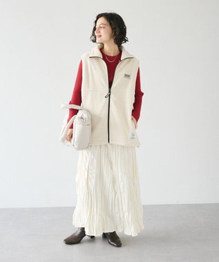 CRAFT STANDARD BOUTIQUE 洗える/とてもちクルーネックリブニットプルオーバー Red