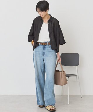 AMERICAN HOLIC 【先行予約】【WEB限定】Wポケットシアー半袖シャツ Black