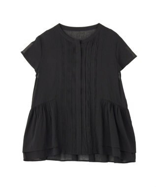YECCA VECCA ペプラムシアーブラウス Black