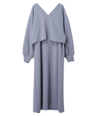 Green Parks ＳＥＴ２点　カーディガン＋ワンピース Sax