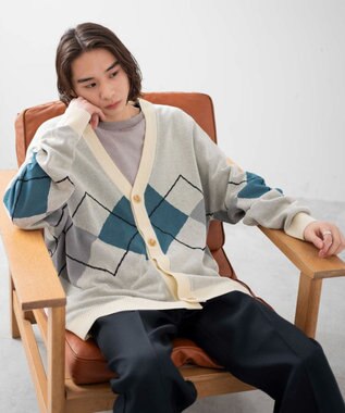 WEGO 【ユニセックス着用ITEM】オーバーフィットドライタッチパターンカーディガン 柄3