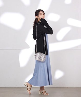 Tiaclasse 【洗える】UVケア機能付きサマーニットロングジップパーカー ブラック