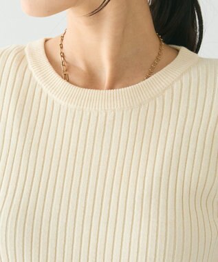 CRAFT STANDARD BOUTIQUE 洗える/とてもちクルーネックリブニットプルオーバー Ivory