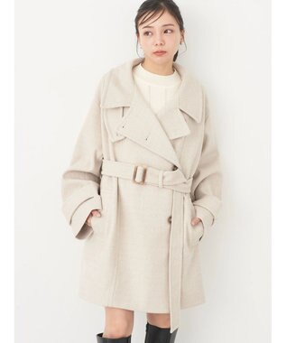 earth music&ecology ２ｗａｙカラーミドル丈コート Light Beige