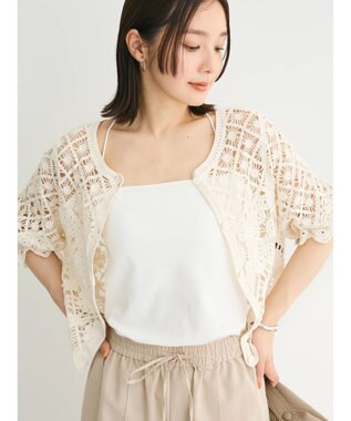 Green Parks ・ＳＵＧＡＲ　ＳＰＯＯＮ　２ｗａｙクロシェカーディガン Ivory