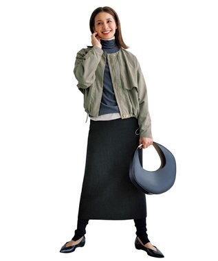 UNFILO 【暖かさ＆着心地の良さで大ヒット】コットンカシミヤ タートルネックカットソー チャコール