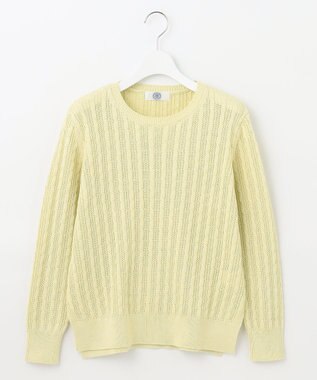 J.PRESS LADIES L 【洗える】 ギザマーセライズコットン ニット 黄緑系