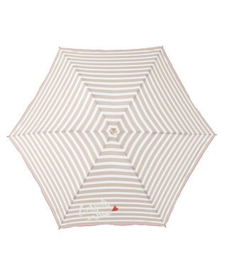 MOONBAT LANVIN en Bleu 折りたたみ傘 ボーダー ベージュ