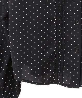 earth music&ecology フリルピンタックブラウス Dot Black