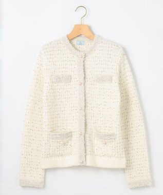 組曲 【WEB限定】スノーネップツイード ニットジャケット アイボリー系