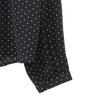 earth music&ecology フリルピンタックブラウス Dot Black
