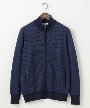 【軽い】シェニールヤーンジャカード ジップ ブルゾン