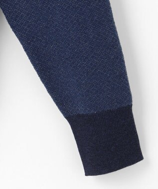 JOSEPH ABBOUD 【軽い】シェニールヤーンジャカード ジップ ブルゾン ダルブルー系