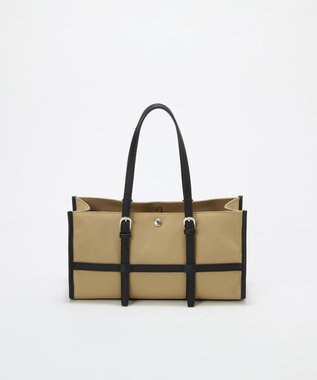 TOPKAPI 【Breath TOPKAPI】FRAME フレーム レザーベルト ワイド ミニ トートバッグ ベージュ