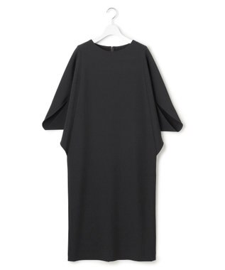 ICB 【洗える】 ウールライクストレッチ ドルマンスリーブワンピース ブラック系