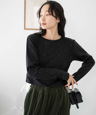 WEGO ラインストーンドットロンT