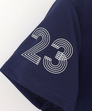 23区GOLF 【WOMEN】【吸水速乾/UVカット】グラフィカルポロシャツ ネイビー系