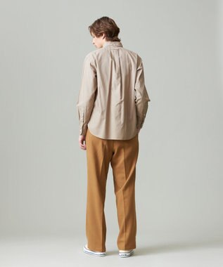 J.PRESS MEN 【大人気バックブル】オックスフォードストライプ チェック ガーメントダイ シャツ ベージュ系1