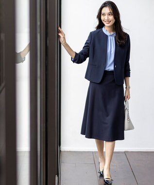 ANY SIS L 【WEB限定】ウーステッドエステル クルーネック ジャケット ネイビー