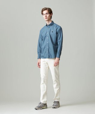 J.PRESS MEN 【大人気バックブル】オックスフォードストライプ チェック ガーメントダイ シャツ スモーキーグリーン系3