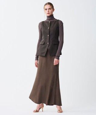 uncrave テンセルライトリネン ジレブラウス ブラウングレー