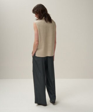 ATON SILK TROPICAL | イージーワイドパンツ CHARCOAL GRAY