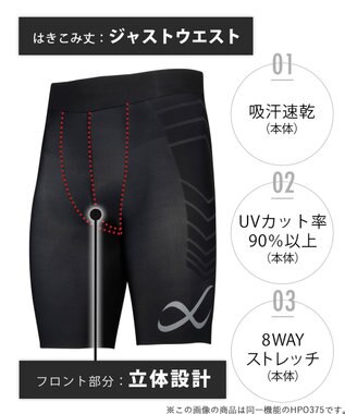 CW-X 【MEN】 CW-X 【GOLD'S GYMコラボ】 メンズスポーツタイツ CW-X史上最高の安定感(腰回り) 腹圧サポート ひざ上丈 トレーニング マラソン CW-X Pro メンズ HPO546 /ワコール ブラック