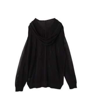 WEGO 【ユニセックス着用ITEM】メッシュニットZIPパーカー ブラック