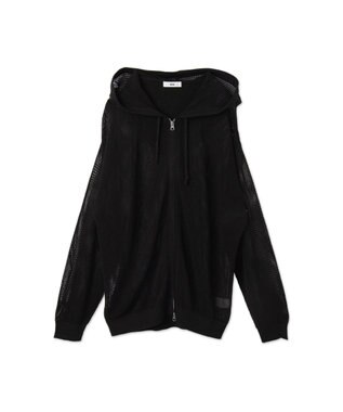 WEGO 【ユニセックス着用ITEM】メッシュニットZIPパーカー ブラック