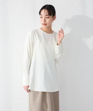 CRAFT STANDARD BOUTIQUE ＜セレモニー＞着脱可能/2WAYフリルカラーブラウス Off White