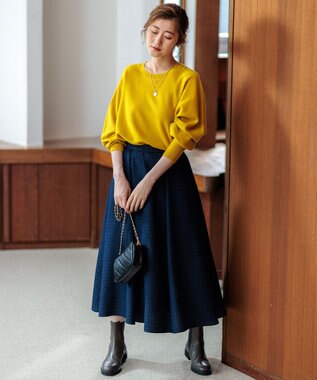 23区 【洗える】ピュアカシミヤ ドルマンスリーブ ニット マスタード系