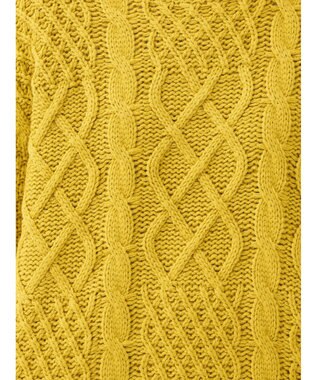 earth music&ecology ウォッシャブルケーブルプルオーバー Mustard