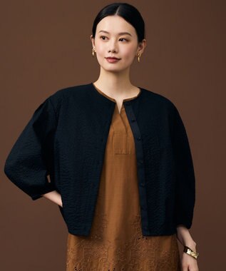 自由区 S 【羽織れる・涼やか】エアリーコットンリップボリュームスリーブ ブラウス