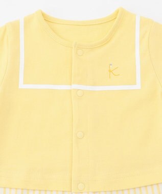 組曲 KIDS 【70cm】セーラーボーダー ロンパース イエロー系1