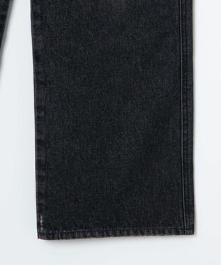 WEGO 【新色追加/美脚/XS～Lサイズ展開】ストレートデニムパンツ ブラック中濃色