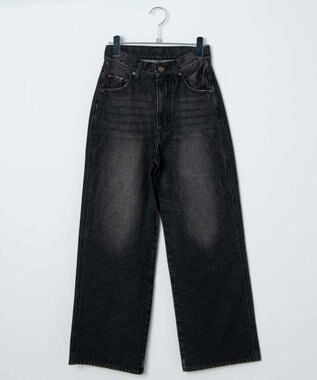 WEGO 【新色追加/美脚/XS～Lサイズ展開】ストレートデニムパンツ ブラック中濃色
