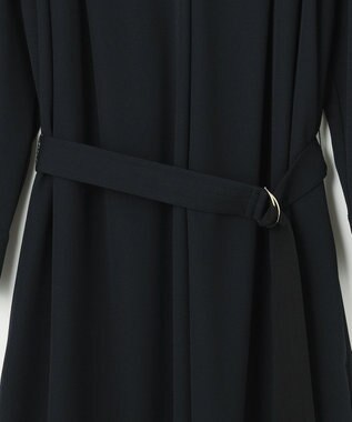 自由区 【洗える】アムンゼンジャージー Vネックワンピース ネイビー系