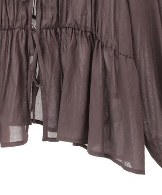 YECCA VECCA リボンデザインシアーブラウス Brown