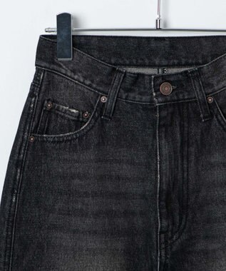 WEGO 【新色追加/美脚/XS～Lサイズ展開】ストレートデニムパンツ ブラック中濃色