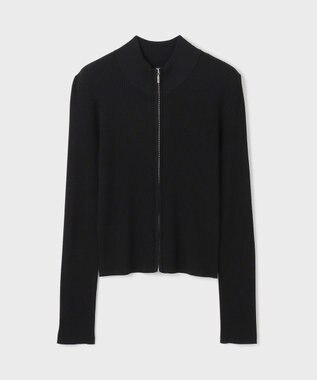 GRACE CONTINENTAL リブニットzipトップ ブラック