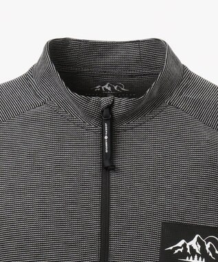 JOSEPH ABBOUD MOUNTAIN デルタメッシュ ハーフZIPカットソー ブラック系
