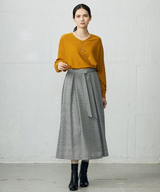 自由区 L 【カタログ掲載】ファインウールカシミヤドルマンシルエット ニット マスタード