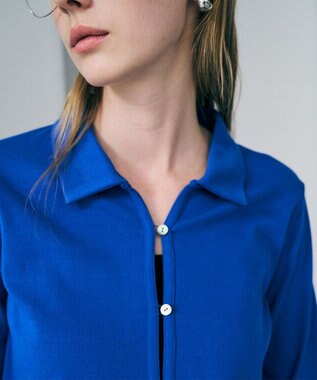 uncrave プレーンジャージー カーディガン ブルー