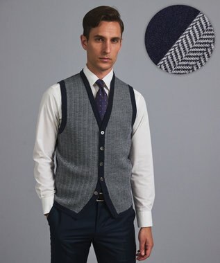  体温調整に【洗える/チクチクしにくい/ピリングしにくい】イタリア糸 ハイゲージ ベスト_WOOL100%