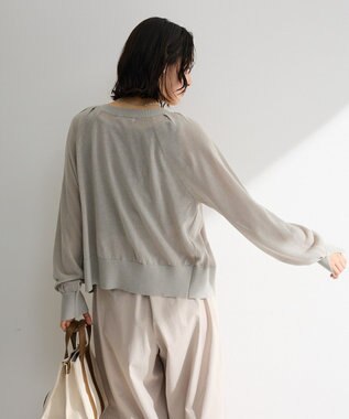 Green Parks 【しのばせカーデ】ポケッタブルＵＶカットニットカーディガン Light Gray